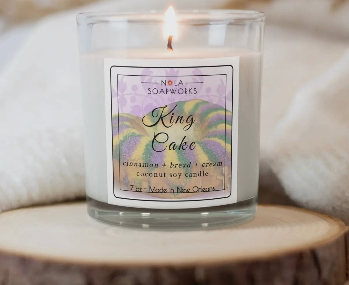Nola soap works king cake candle