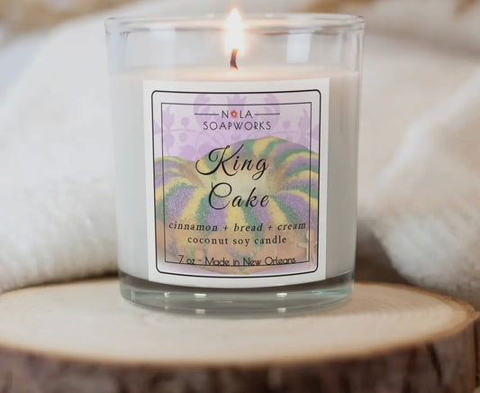 Nola soap works king cake candle